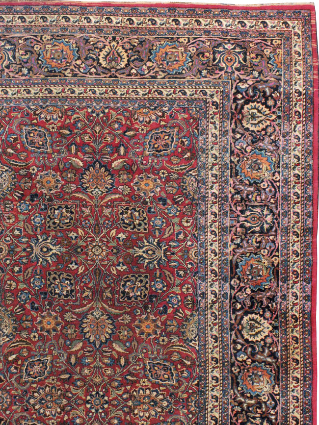 Vintage Persian Mashad Carpet, No.24277 - Galerie Shabab