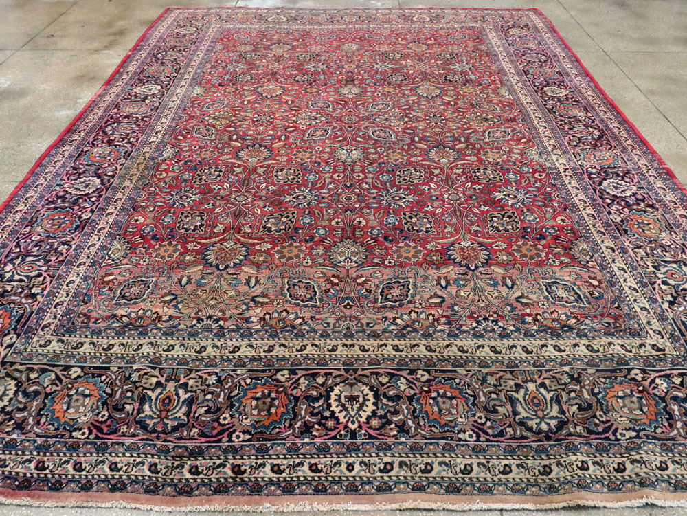 Vintage Persian Mashad Carpet, No.24277 - Galerie Shabab