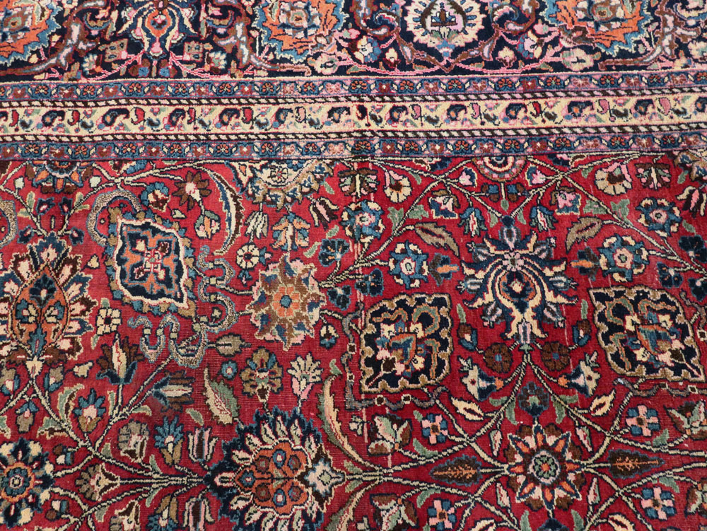 Vintage Persian Mashad Carpet, No.24277 - Galerie Shabab