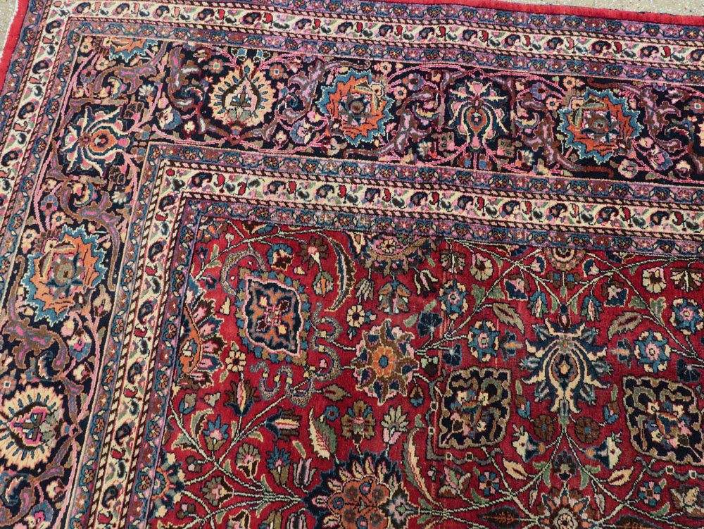 Vintage Persian Mashad Carpet, No.24277 - Galerie Shabab