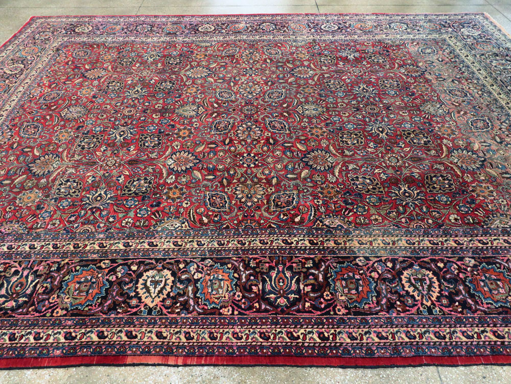 Vintage Persian Mashad Carpet, No.24277 - Galerie Shabab