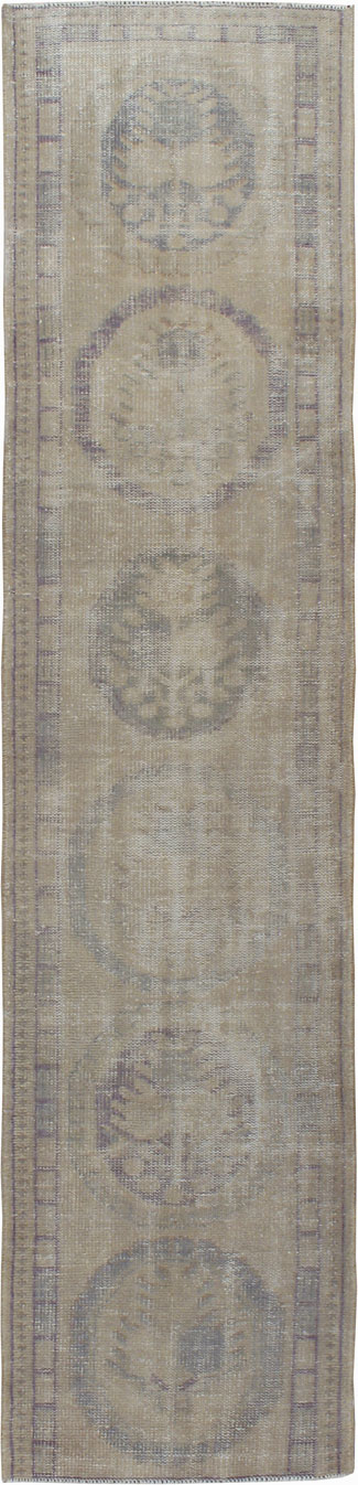 Antique Turkish Oushak Distressed Runner, No.24289 - Galerie Shabab