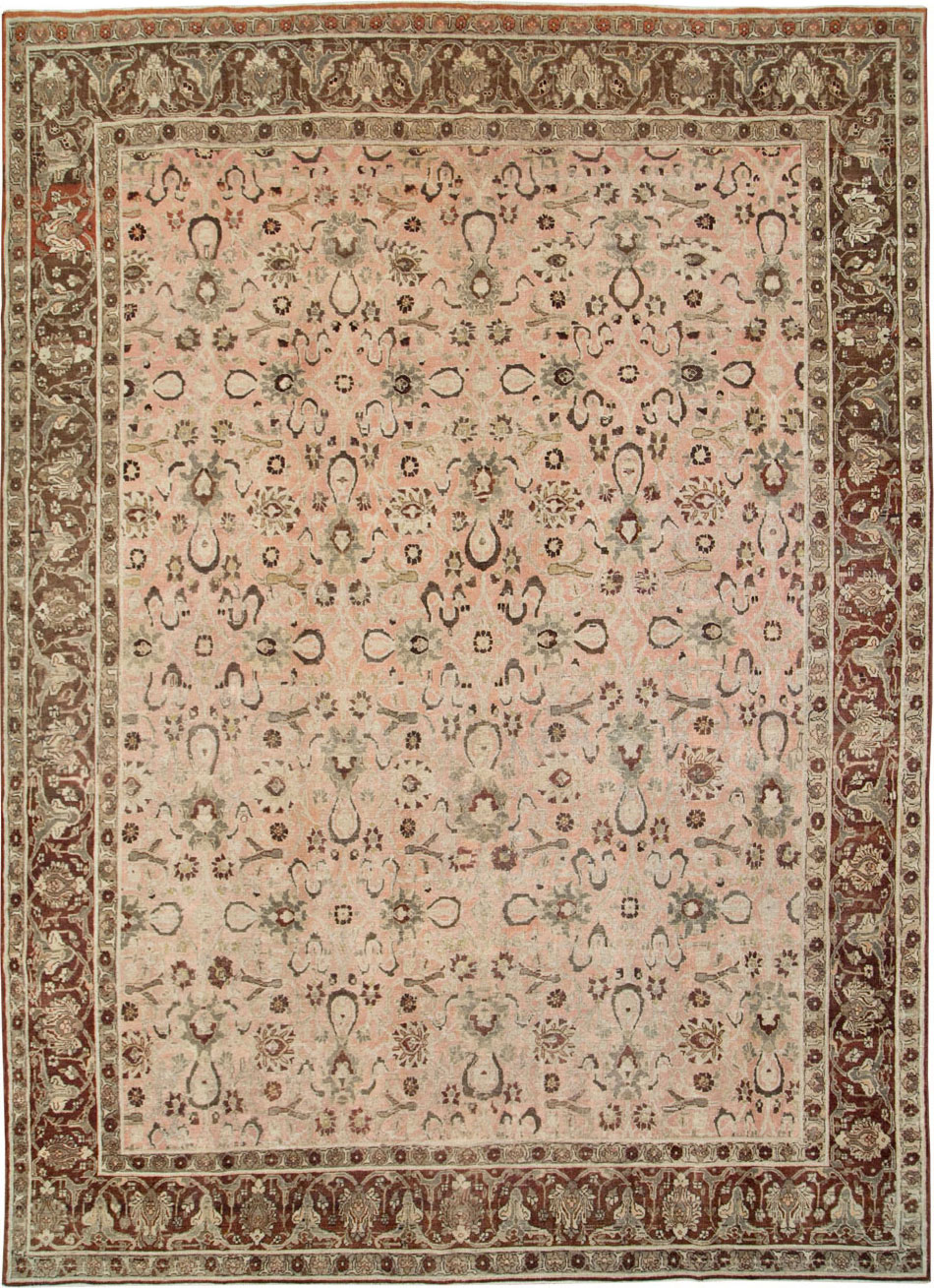 Antique Persian Tabriz Room Size Carpet, No.24290 - Galerie Shabab