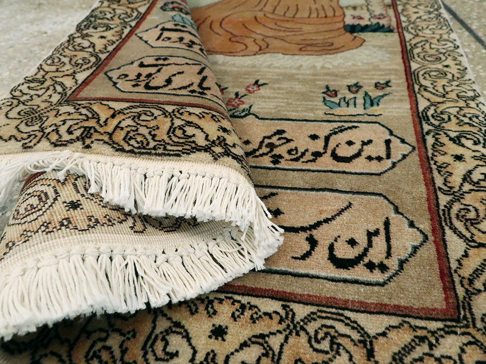 Vintage Persian Tabriz Pictorial Rug, No.24293 - Galerie Shabab