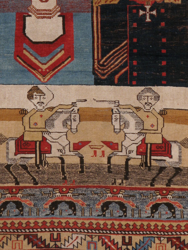 Antique Caucasian Shirvan Pictorial Rug, No.24295 - Galerie Shabab