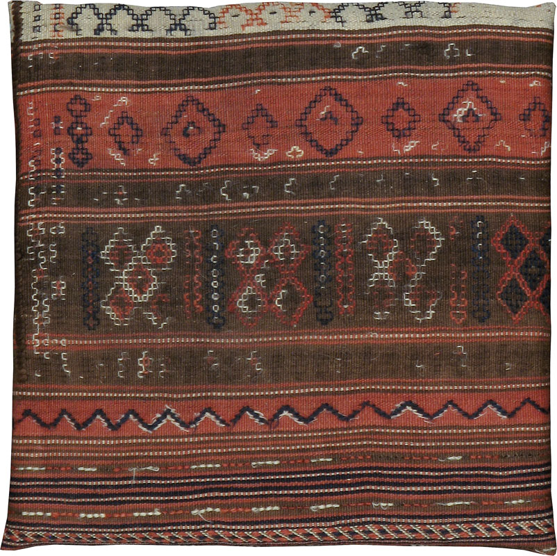 Antique Persian Flat-weave Cushion, No.24318 - Galerie Shabab