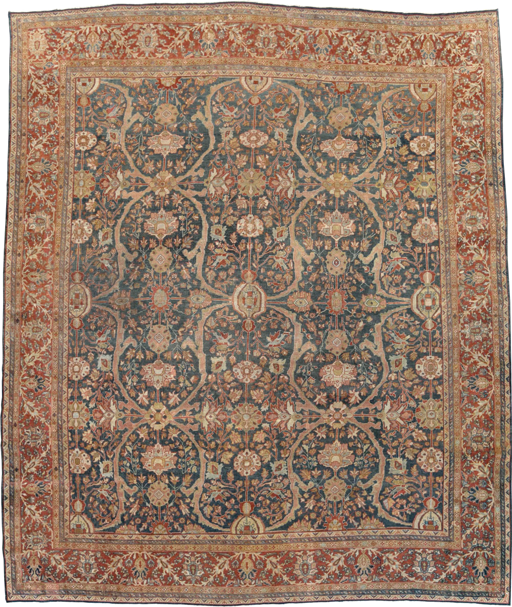 Antique Sarouk Fereghan Persian Room Size Carpet, No.24324 - Galerie Shabab