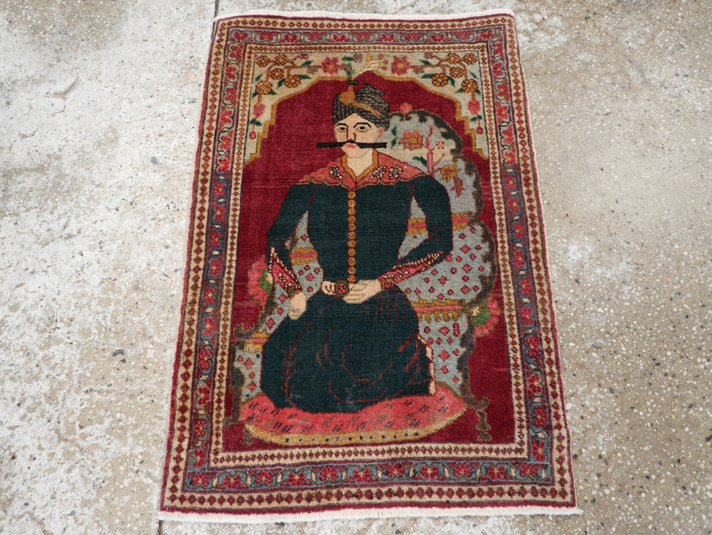 Antique Persian Tabriz Pictorial Rug (Pair: 1 of 2), No.24328 - Galerie Shabab
