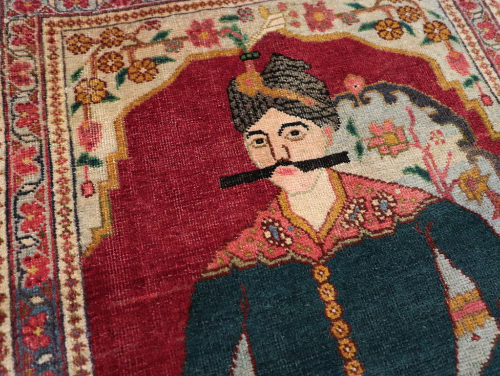 Antique Persian Tabriz Pictorial Rug (Pair: 1 of 2), No.24328 - Galerie Shabab