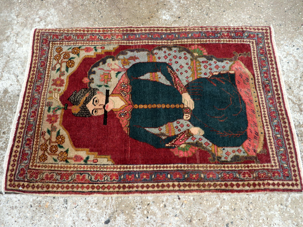 Antique Persian Tabriz Pictorial Rug (Pair: 1 of 2), No.24328 - Galerie Shabab