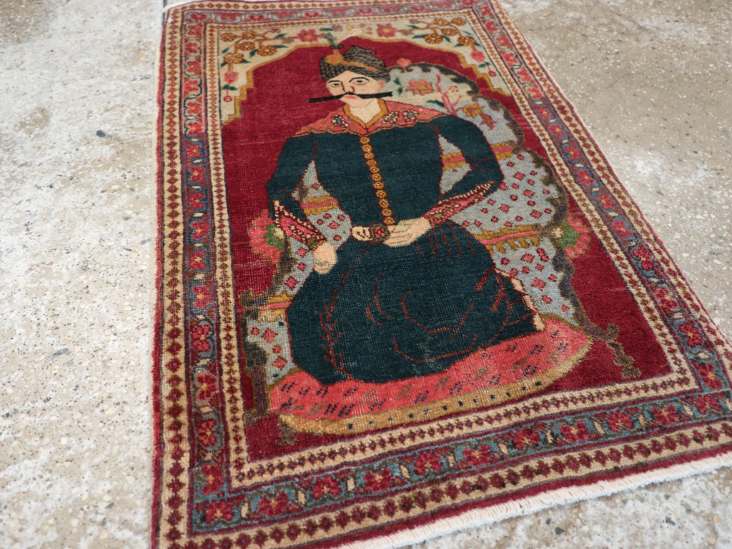 Antique Persian Tabriz Pictorial Rug (Pair: 1 of 2), No.24328 - Galerie Shabab