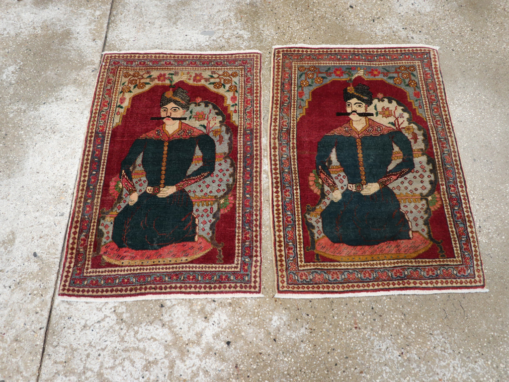 Antique Persian Tabriz Pictorial Rug (Pair: 1 of 2), No.24328 - Galerie Shabab