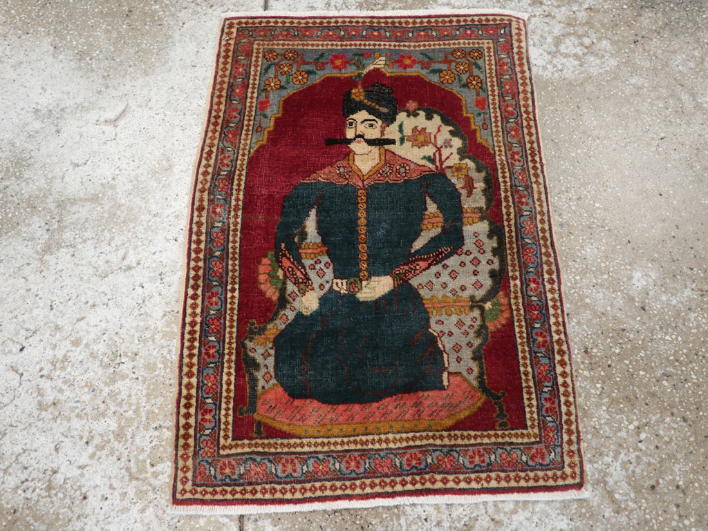 Antique Persian Tabriz Pictorial Rug (Pair: 2 of 2), No.24329 - Galerie Shabab