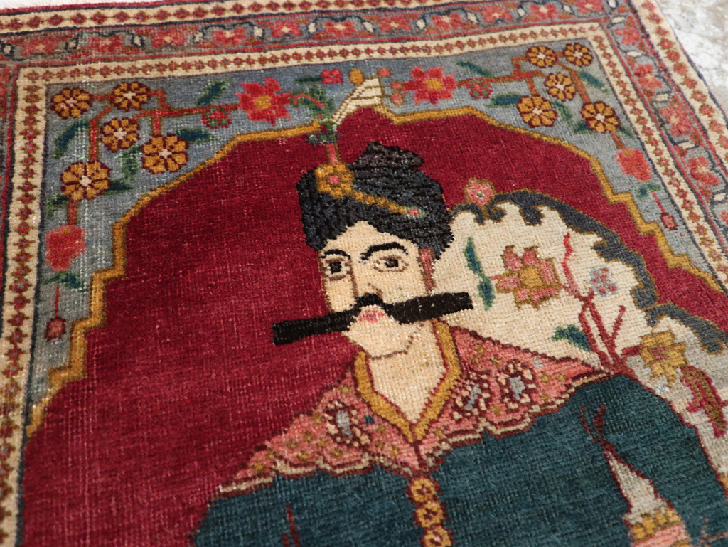 Antique Persian Tabriz Pictorial Rug (Pair: 2 of 2), No.24329 - Galerie Shabab