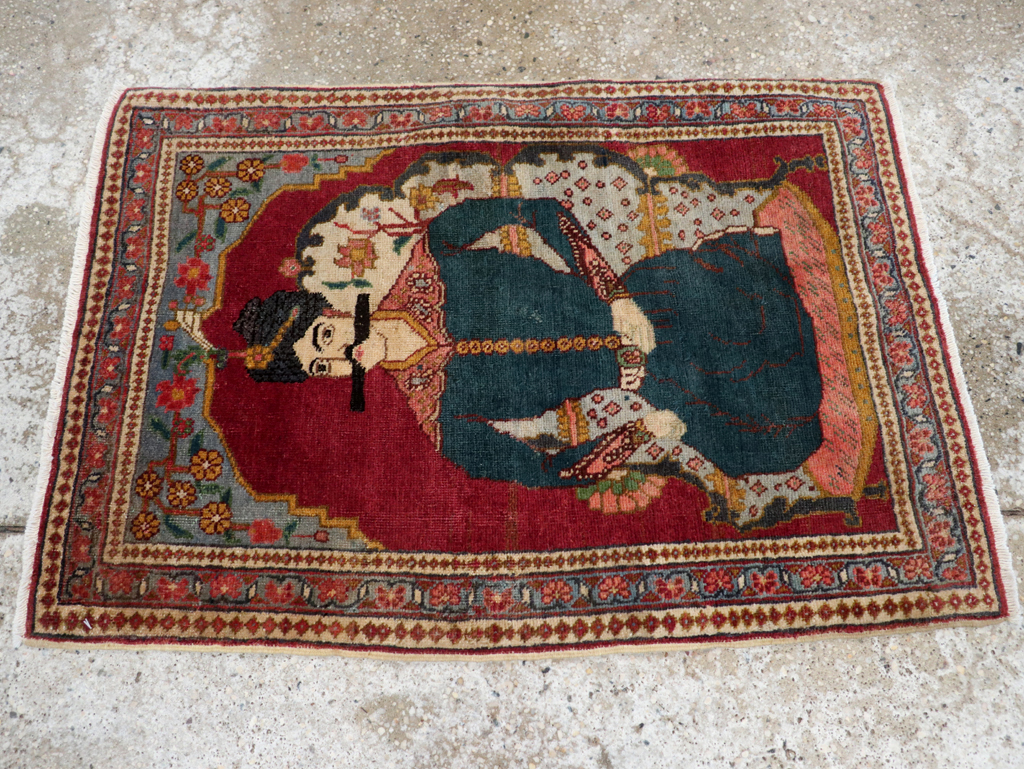 Antique Persian Tabriz Pictorial Rug (Pair: 2 of 2), No.24329 - Galerie Shabab