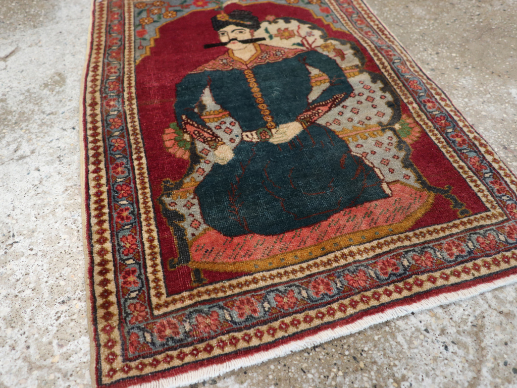 Antique Persian Tabriz Pictorial Rug (Pair: 2 of 2), No.24329 - Galerie Shabab