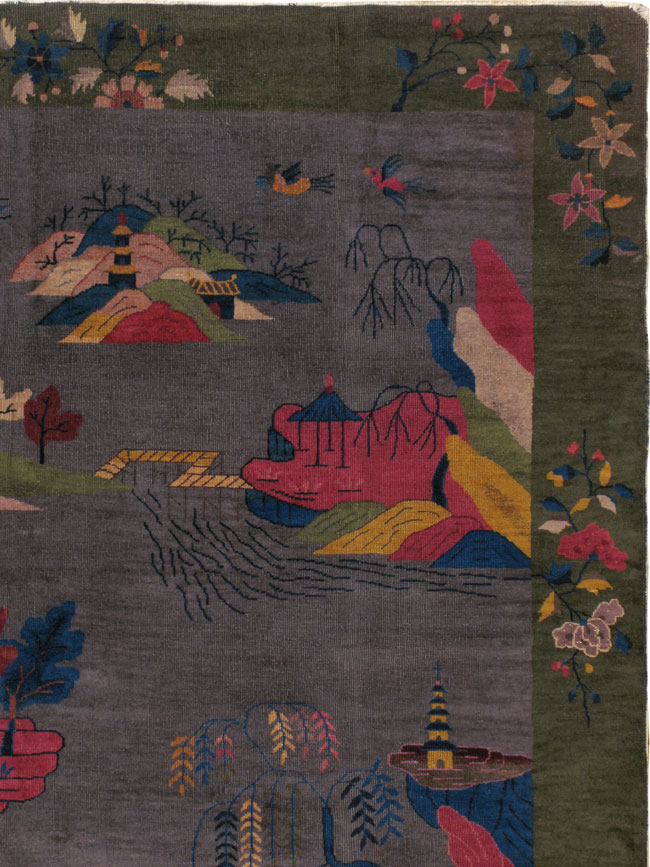 Antique Chinese Art Deco Carpet, No.24332 - Galerie Shabab