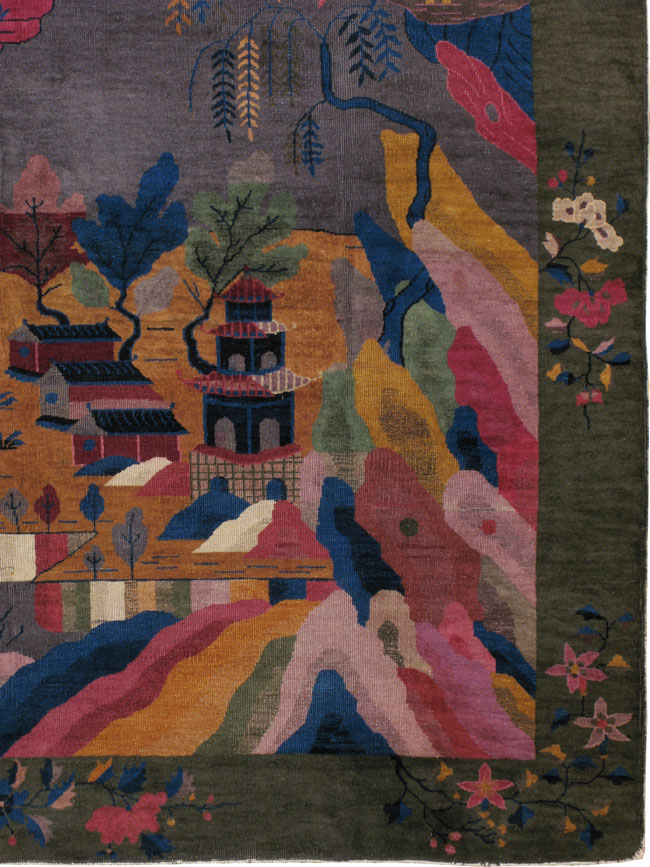 Antique Chinese Art Deco Carpet, No.24332 - Galerie Shabab