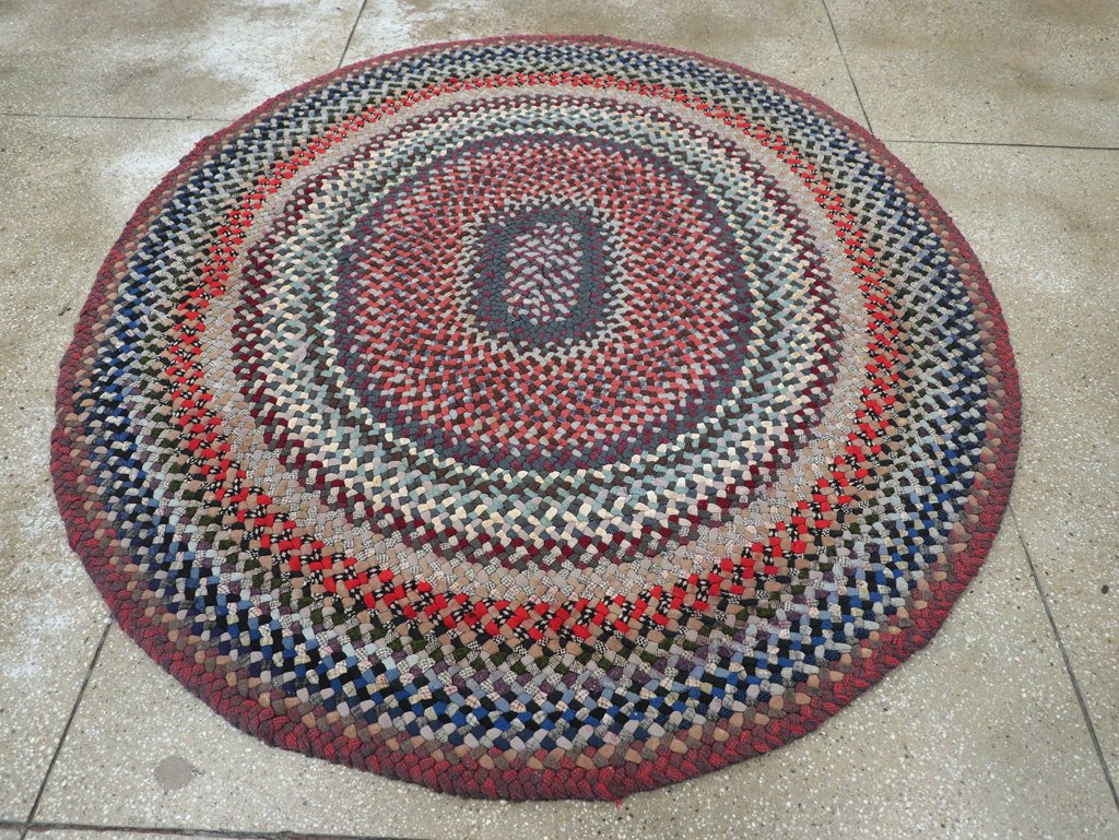Vintage American Braid Rug, No.24365 - Galerie Shabab