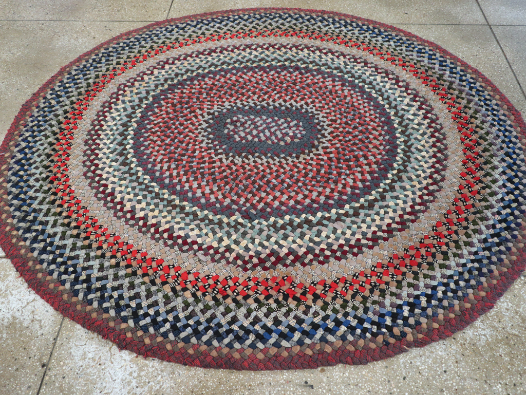 Vintage American Braid Rug, No.24365 - Galerie Shabab