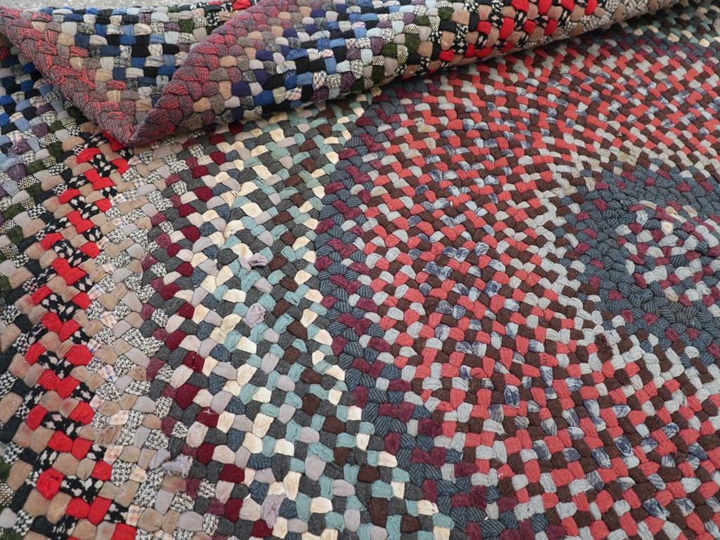 Vintage American Braid Rug, No.24365 - Galerie Shabab