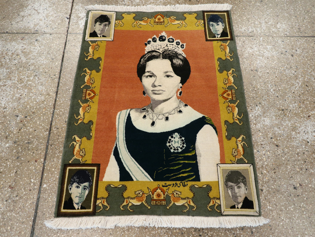 Vintage Persian Tabriz Pictorial Rug, No.24385 - Galerie Shabab