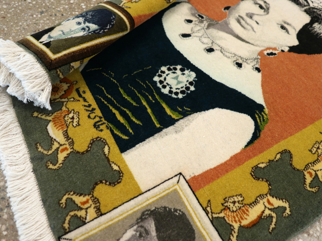 Vintage Persian Tabriz Pictorial Rug, No.24385 - Galerie Shabab