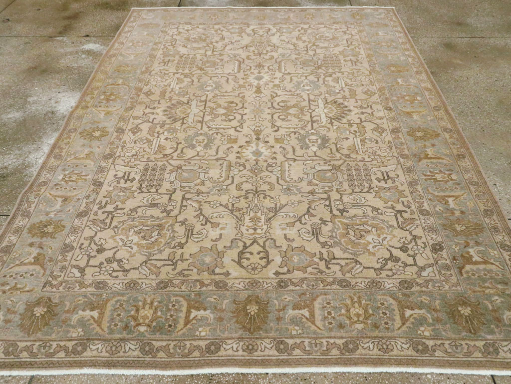 Vintage Persian Tabriz Accent Carpet, No.24440 - Galerie Shabab