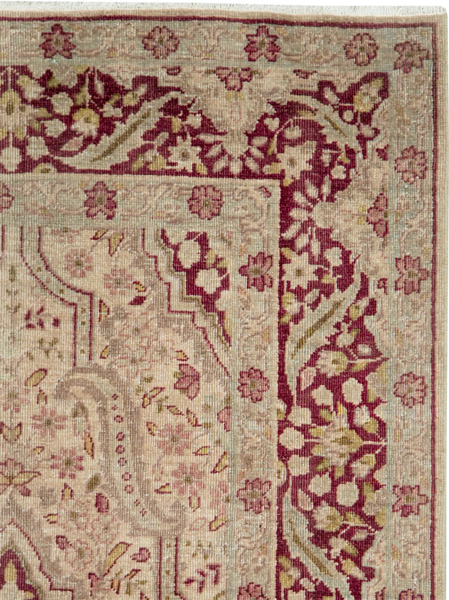 Antique Persian Tabriz Accent Rug, No.24442 - Galerie Shabab