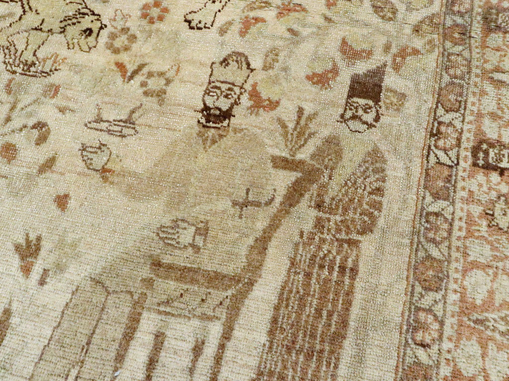 Antique Persian Tabriz Pictorial Rug, No.24475 - Galerie Shabab