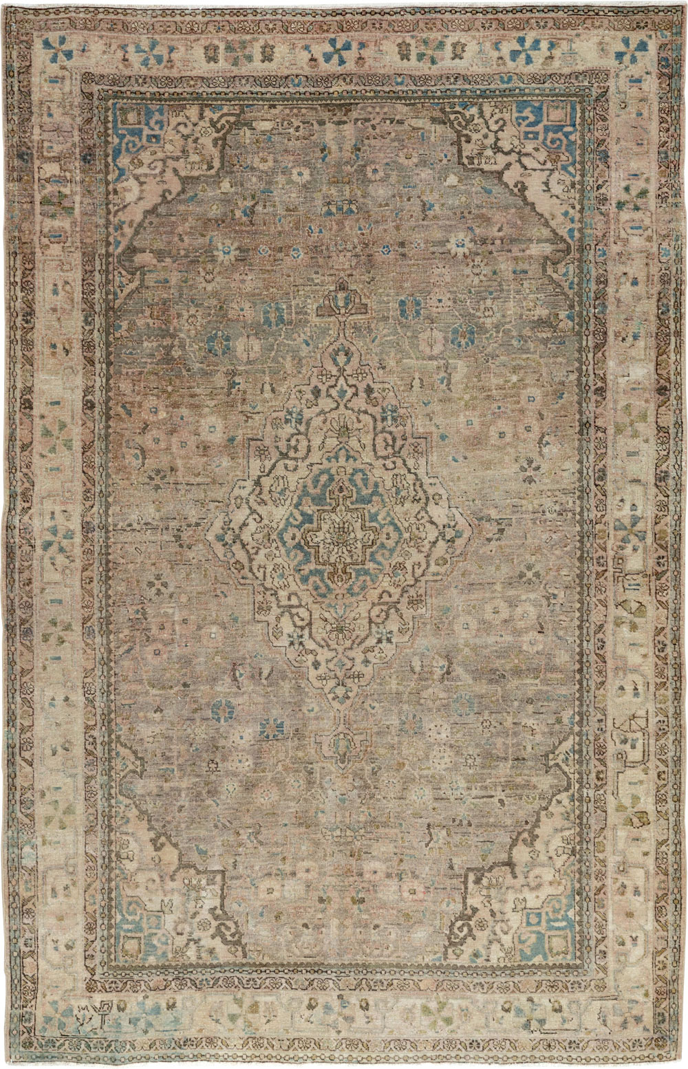 Antique Persian Sarouk Fereghan Accent Rug, No.24479 - Galerie Shabab