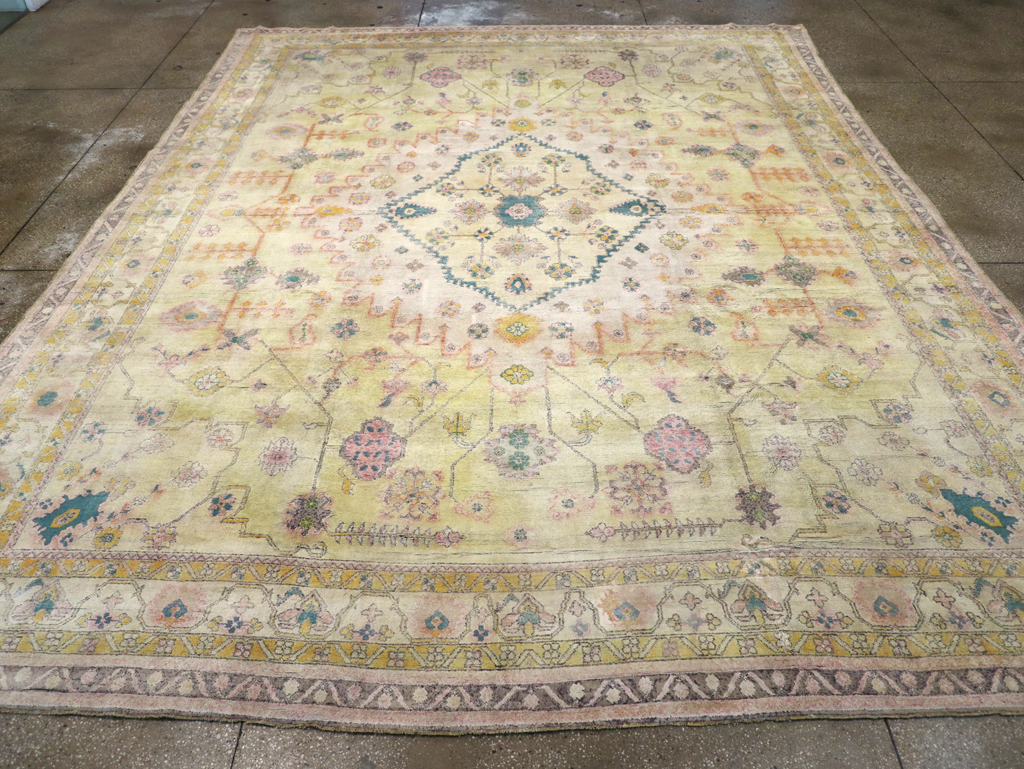 Vintage Indian Cotton Agra Carpet, No.24524 - Galerie Shabab