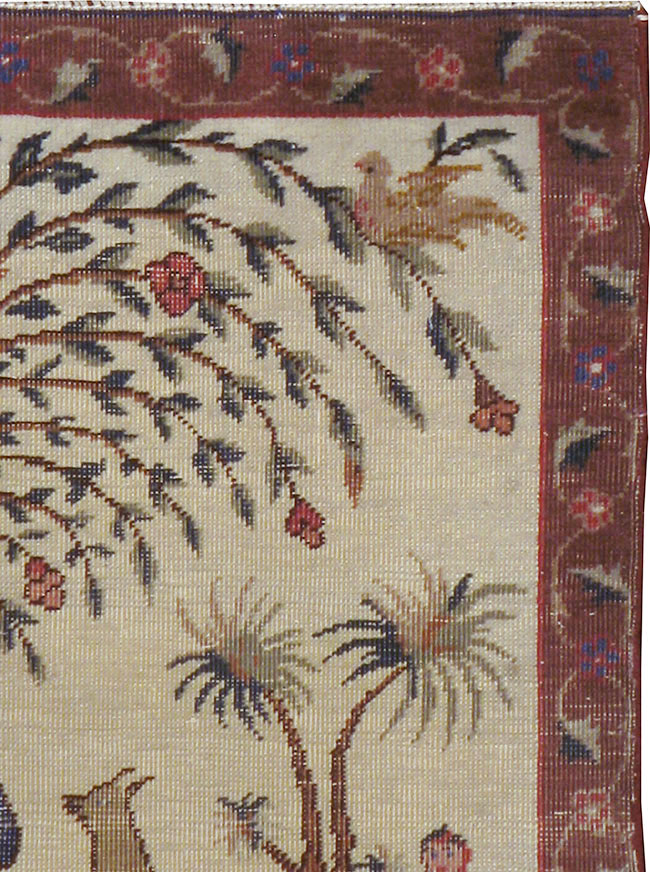 Vintage Persian Tabriz Pictorial Rug, No.24526 - Galerie Shabab
