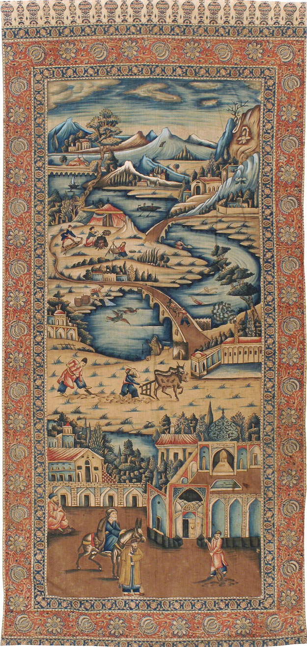 Vintage Persian Pictorial Textile, No.24527 - Galerie Shabab