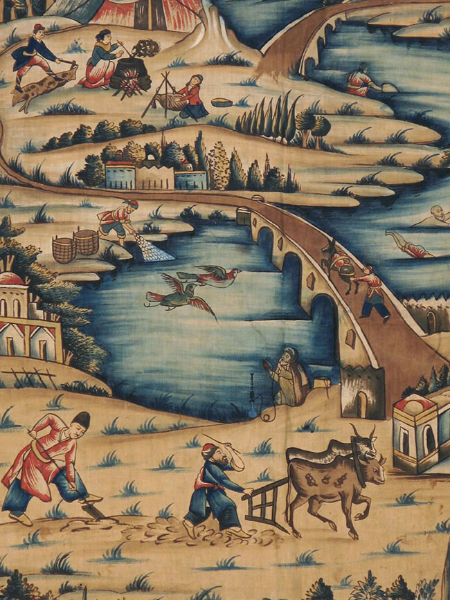 Vintage Persian Pictorial Textile, No.24527 - Galerie Shabab