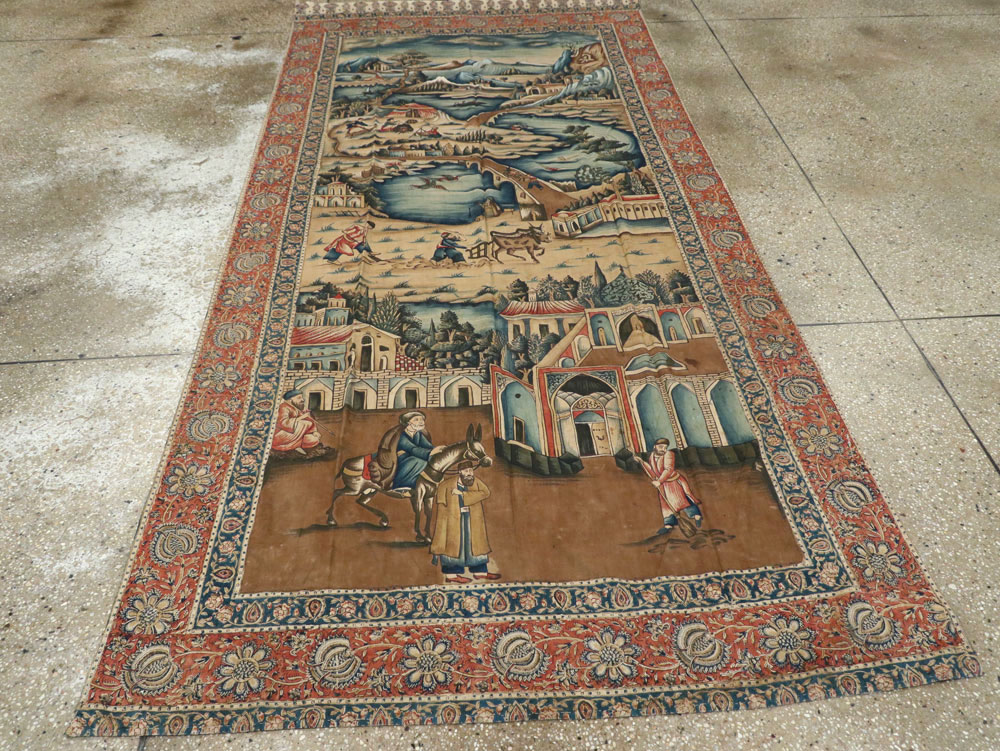 Vintage Persian Pictorial Textile, No.24527 - Galerie Shabab