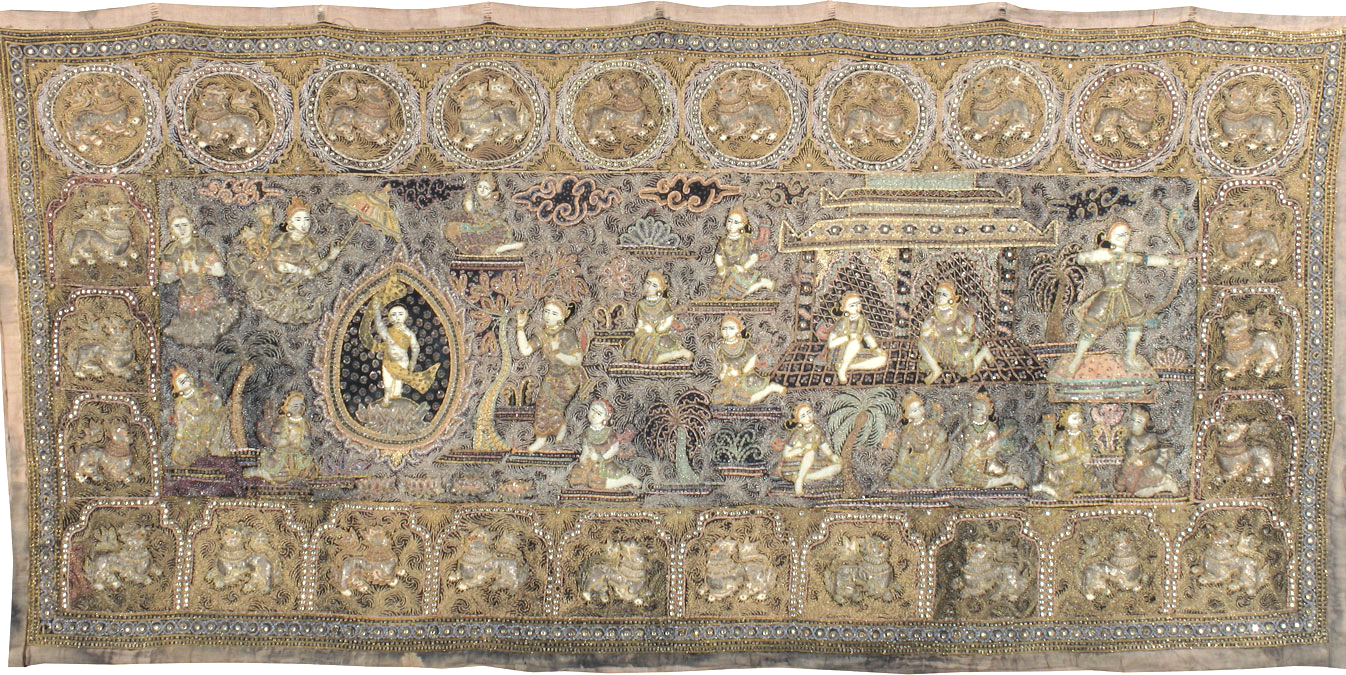 Vintage Burma Tapestry, No.24531 - Galerie Shabab