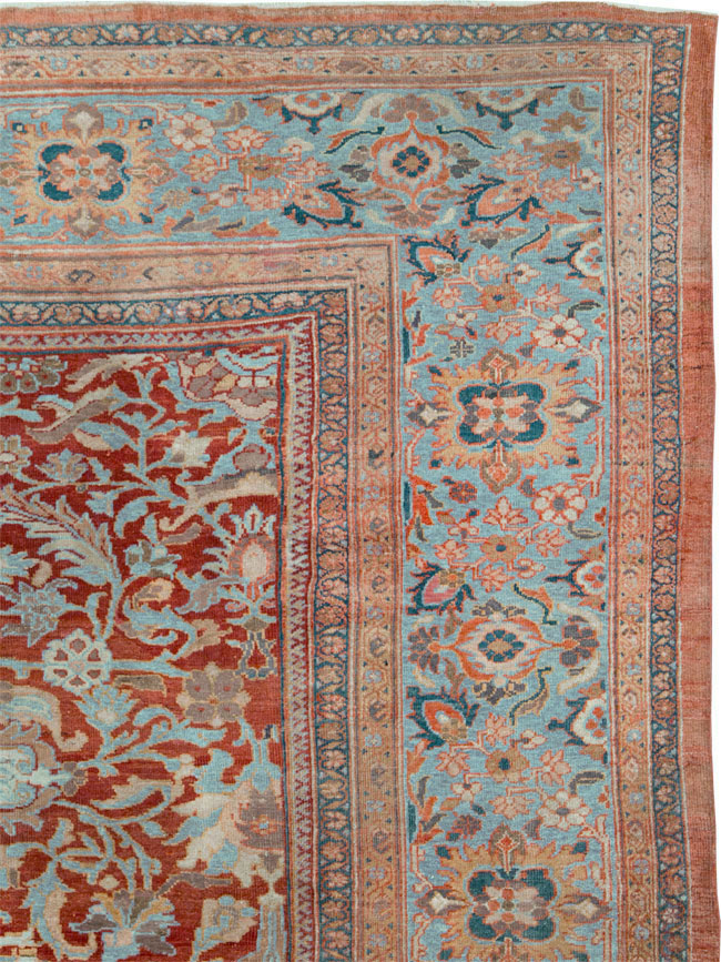Antique Persian Sultanabad Large Square Room Size Carpet, No.24539 - Galerie Shabab