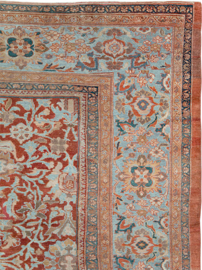 Antique Persian Sultanabad Large Square Room Size Carpet, No.24539 - Galerie Shabab