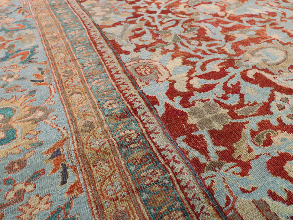 Antique Persian Sultanabad Large Square Room Size Carpet, No.24539 - Galerie Shabab