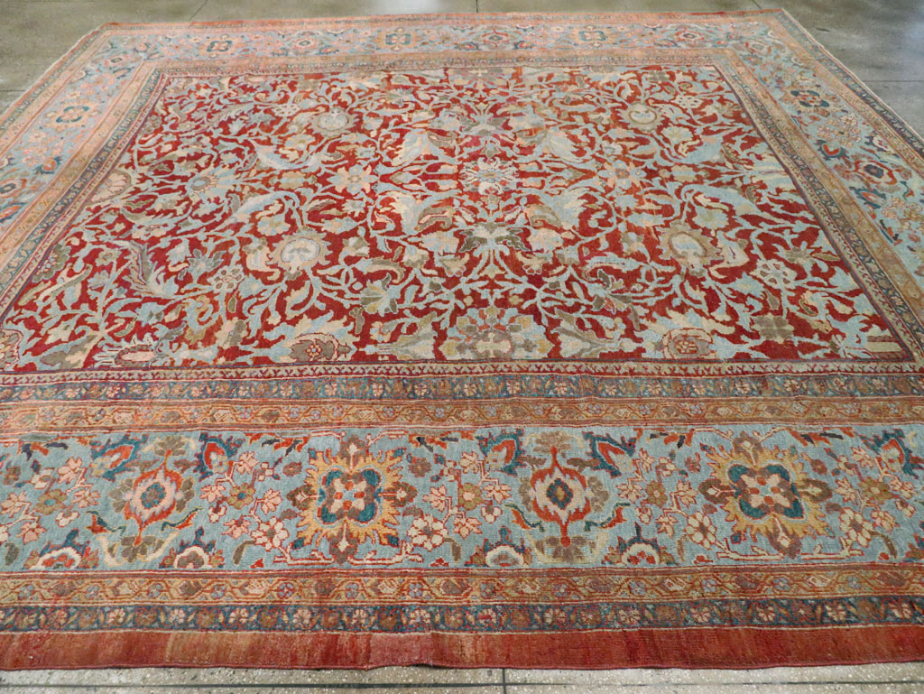Antique Persian Sultanabad Large Square Room Size Carpet, No.24539 - Galerie Shabab