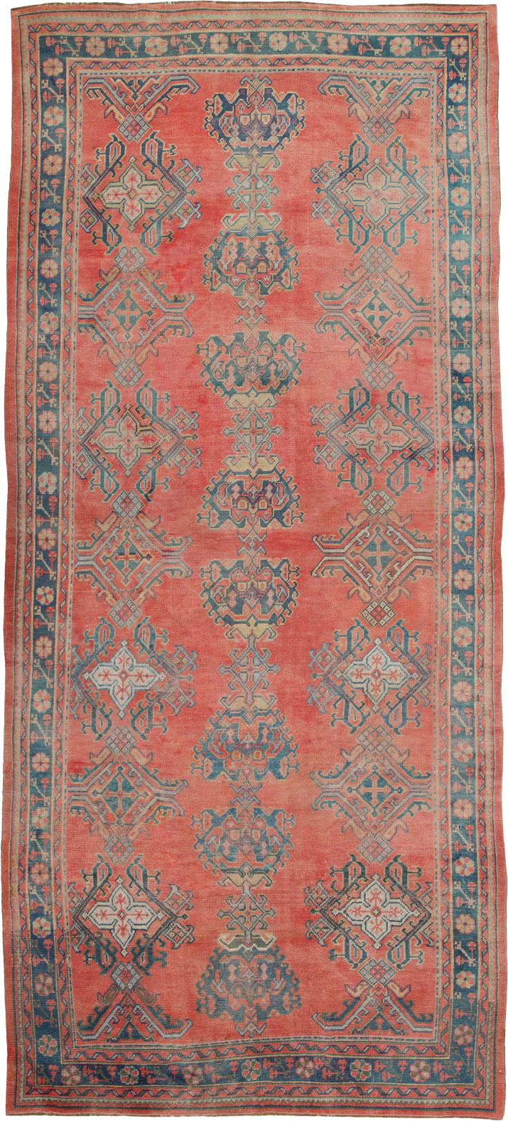 Antique Turkish Oushak Gallery Carpet, No.24548 - Galerie Shabab