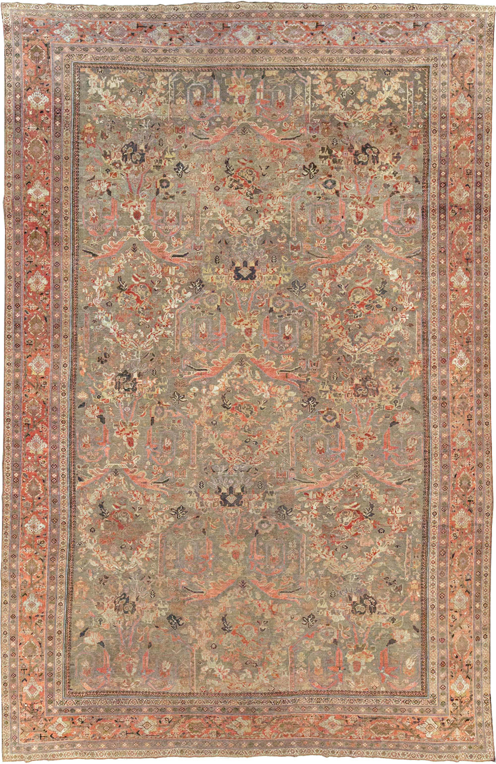 Antique Persian Mahal Large Room Size Carpet, No.24567 - Galerie Shabab