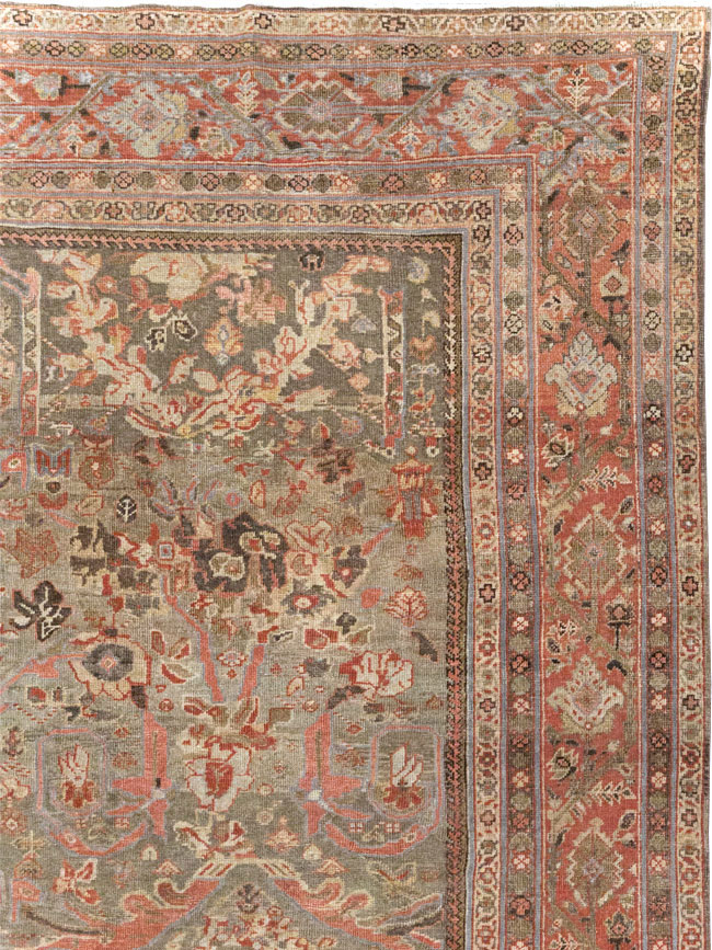 Antique Persian Mahal Large Room Size Carpet, No.24567 - Galerie Shabab