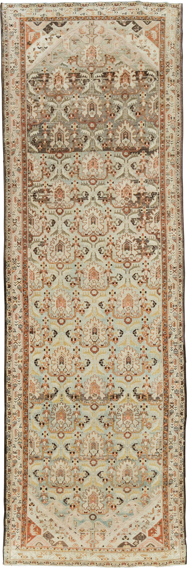 Vintage Persian Malayer Wide Gallery Runner, No.24581 - Galerie Shabab