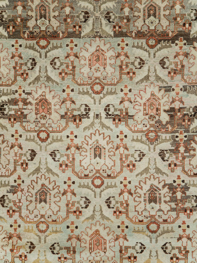Vintage Persian Malayer Wide Gallery Runner, No.24581 - Galerie Shabab