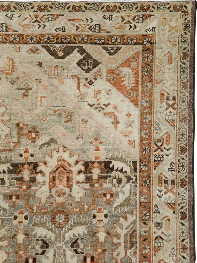 Vintage Persian Malayer Wide Gallery Runner, No.24581 - Galerie Shabab