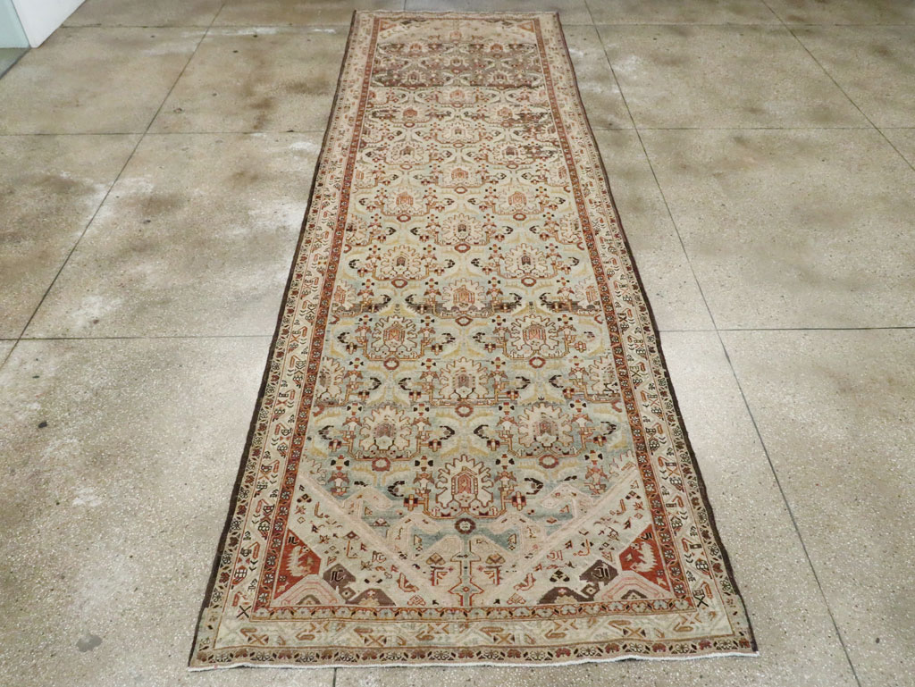 Vintage Persian Malayer Wide Gallery Runner, No.24581 - Galerie Shabab