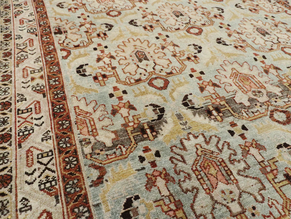 Vintage Persian Malayer Wide Gallery Runner, No.24581 - Galerie Shabab
