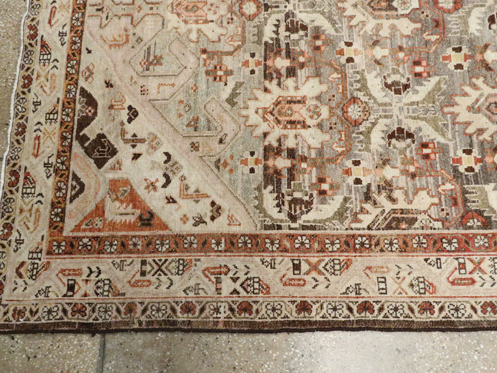 Vintage Persian Malayer Wide Gallery Runner, No.24581 - Galerie Shabab